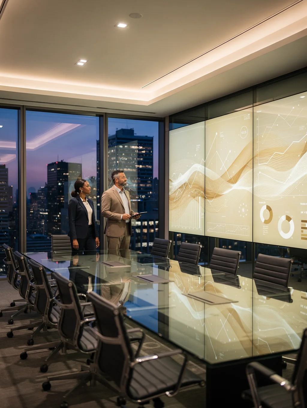 Executive meeting in a luxury office setting