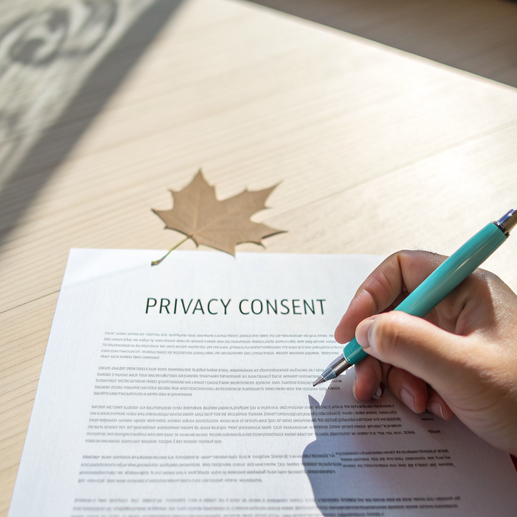 Detail shot of formal privacy documentation